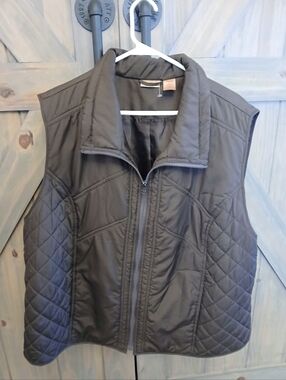 Womens North Crest 3xl Brown Quilted Sleeveless Zip-Front Vest